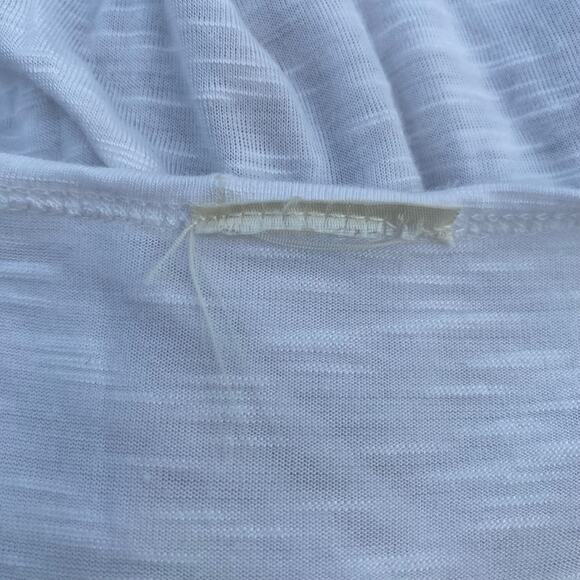 Vocal Women's White Burnout Rhinestones Studded Asymmetrical Hem Tee Shirt L - Picture 6 of 6